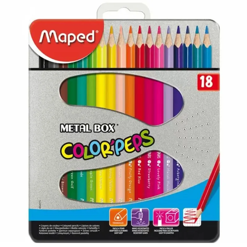 Crayons 18/18 METAL BOX COLOR'PEPS